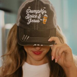 Pumpkin Spice and Jesus Trucker Hat