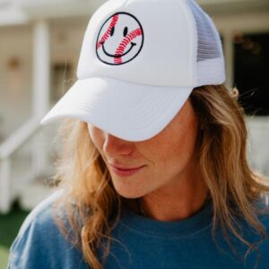 Baseball Happy Face Foam Women's Hat