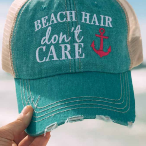 Beach Hair Don't Care Trucker Hat with Anchor