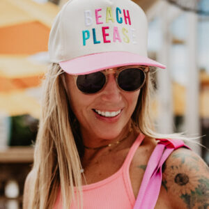 BEACH PLEASE (Multicolored) Two-Toned Vintage Hat