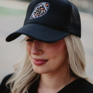 Leopard Print Football Women's Foam Trucker Hat
