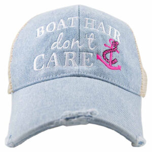 Boat Hair Don't Care Trucker Denim Hats