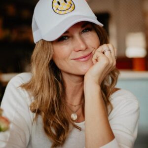 Yellow Checkered Happy Face Foam Trucker Hat
