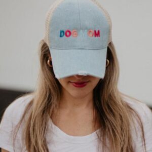 Dog Mom (Multicolored) Denim Trucker Hat