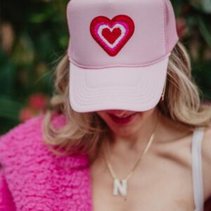 Heart Stack Chenille Patch Women's Foam Trucker Hat