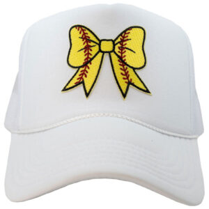 Softball Bow Coquette Patch Foam Trucker Women's Hat