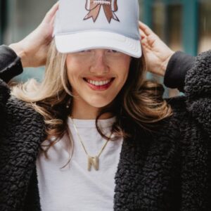 Football Bow Coquette Patch Women's Foam Trucker Hat