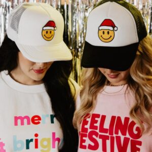 Santa Happy Face Foam Women's Trucker Hat