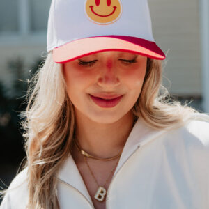 Red/Yellow Happy Face Two-Toned Vintage Hat