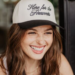 Here For The Fireworks Vintage Trucker Hat