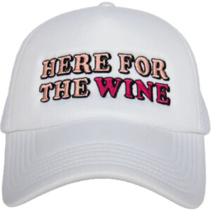 Here For The Wine Trucker Hat (White Foam)