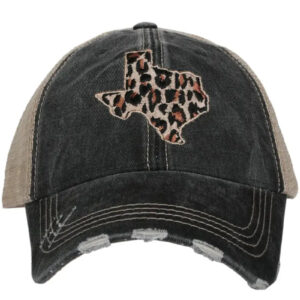 Leopard Texas CUT OUT STATE Hats