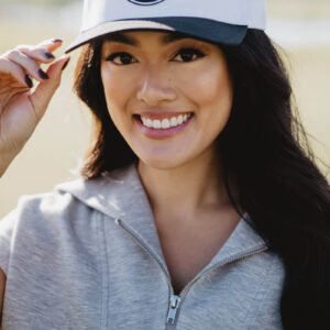 Black Lightning Happy Face Two-Toned Vintage Hat