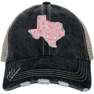 Texas Shape PINK Leopard Women's Trucker Hats