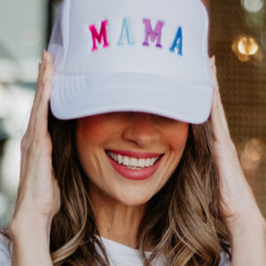 MAMA (Multicolored) Trucker Hat (White Foam)