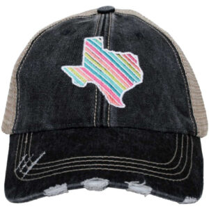 Texas Shape Rainbow Striped Women's Trucker Hats