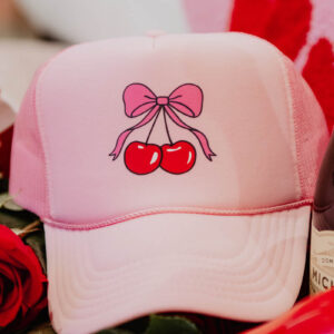 Cherry Bow Foam Mesh Hat