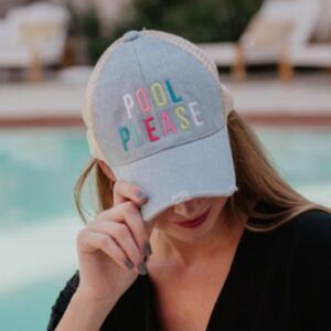 Pool Please Women's Denim Trucker Hats