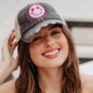 Star Eyed Happy Face Summer Trucker Hat