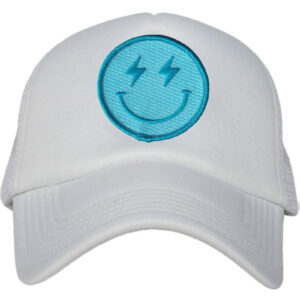Turquoise Lightning Happy Face Foam Trucker Hat