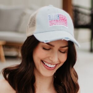 American Flag Trucker Denim Hat