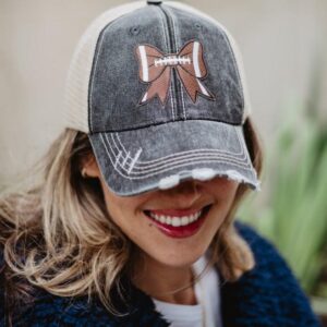 Football Bow Coquette Patch Trucker Hat
