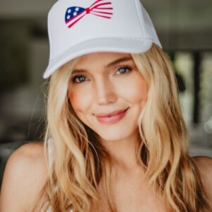 American Flag Bow Foam Hat