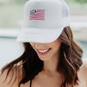 USA Flag Illustration Foam Hat