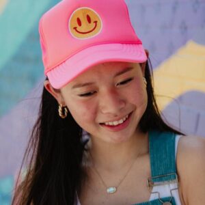 Red/Yellow Happy Face Foam Trucker Hat
